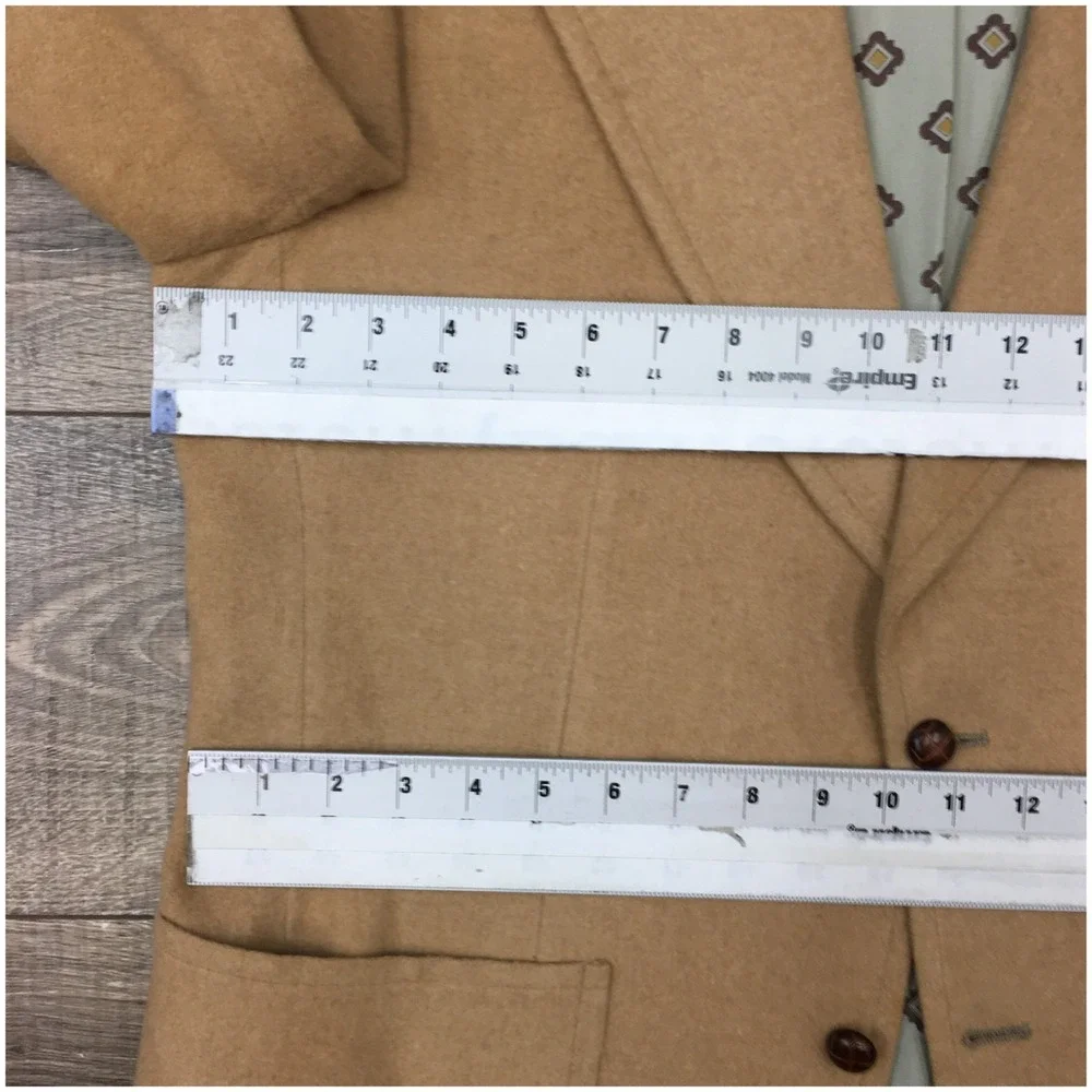 VINTAGE Mens Camel Hair Blazer Sport Coat Casual‎ Jacket Size 42R Classic Suit